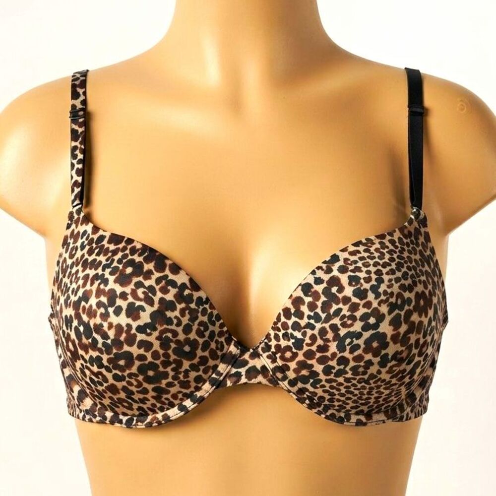 Victoria's Secret Perfect One Leopard T-Shirt Bra 34C Padded Underwire